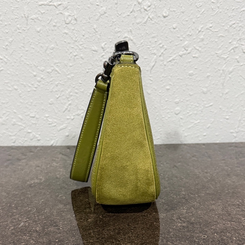 Coach Teri Olive Green Hobo Shoulder Crossbody Bag Like New CJ517 - Picture 6 of 16